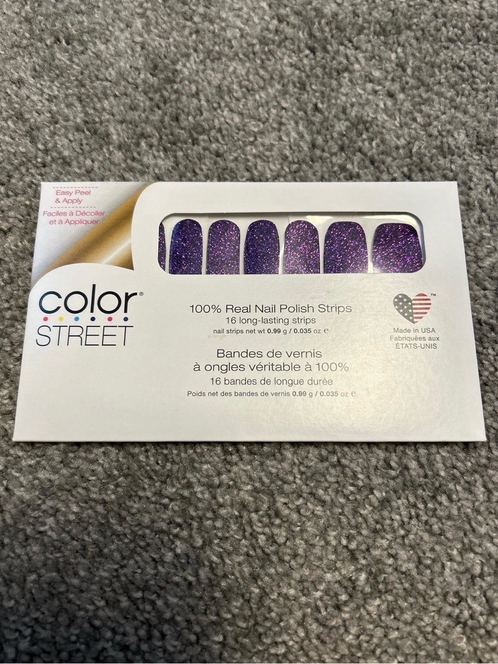 Color Street Ibiza Nights Purple Glitter Nail Strips